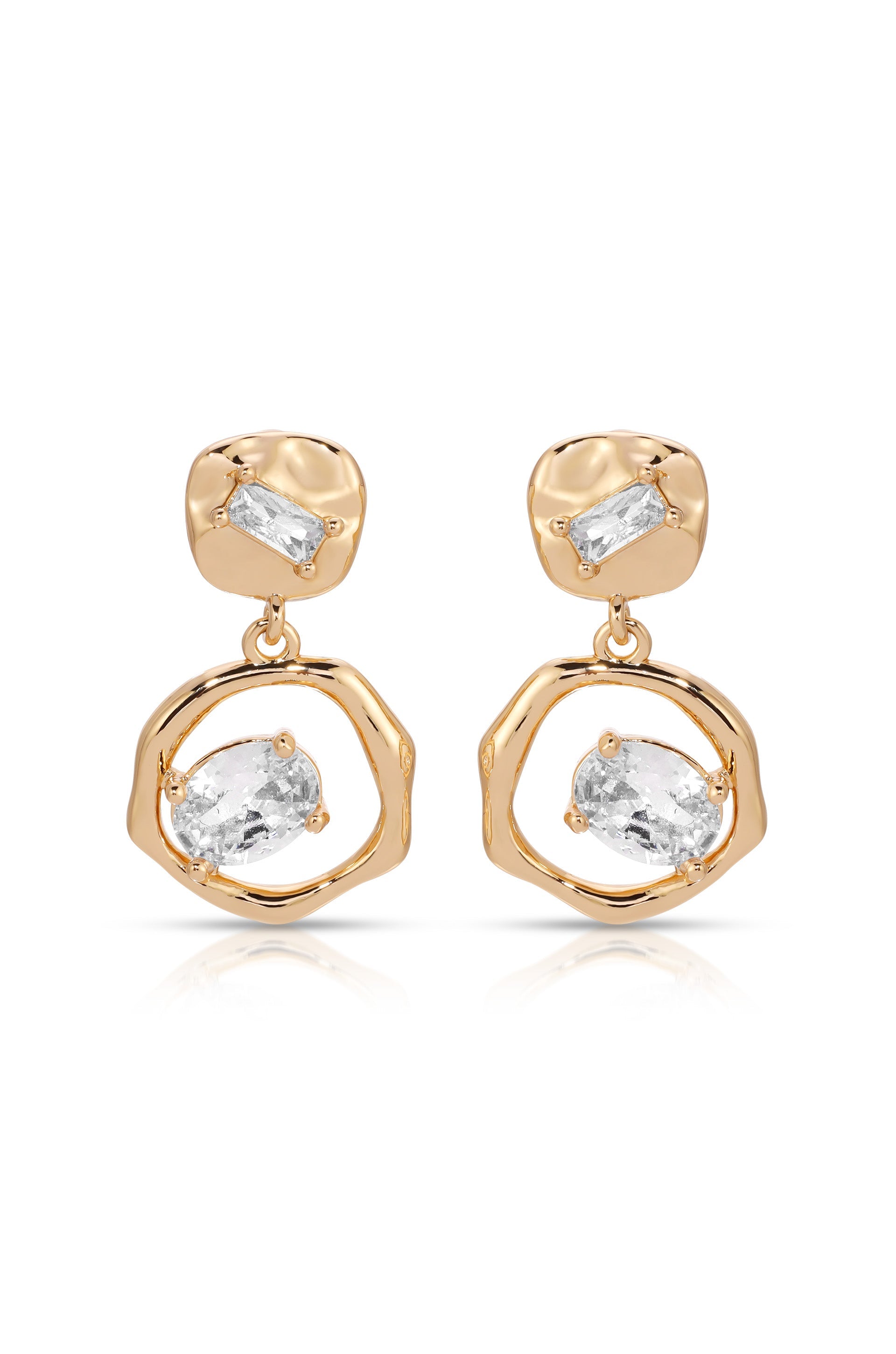 Organic Shape Crystal Earrings