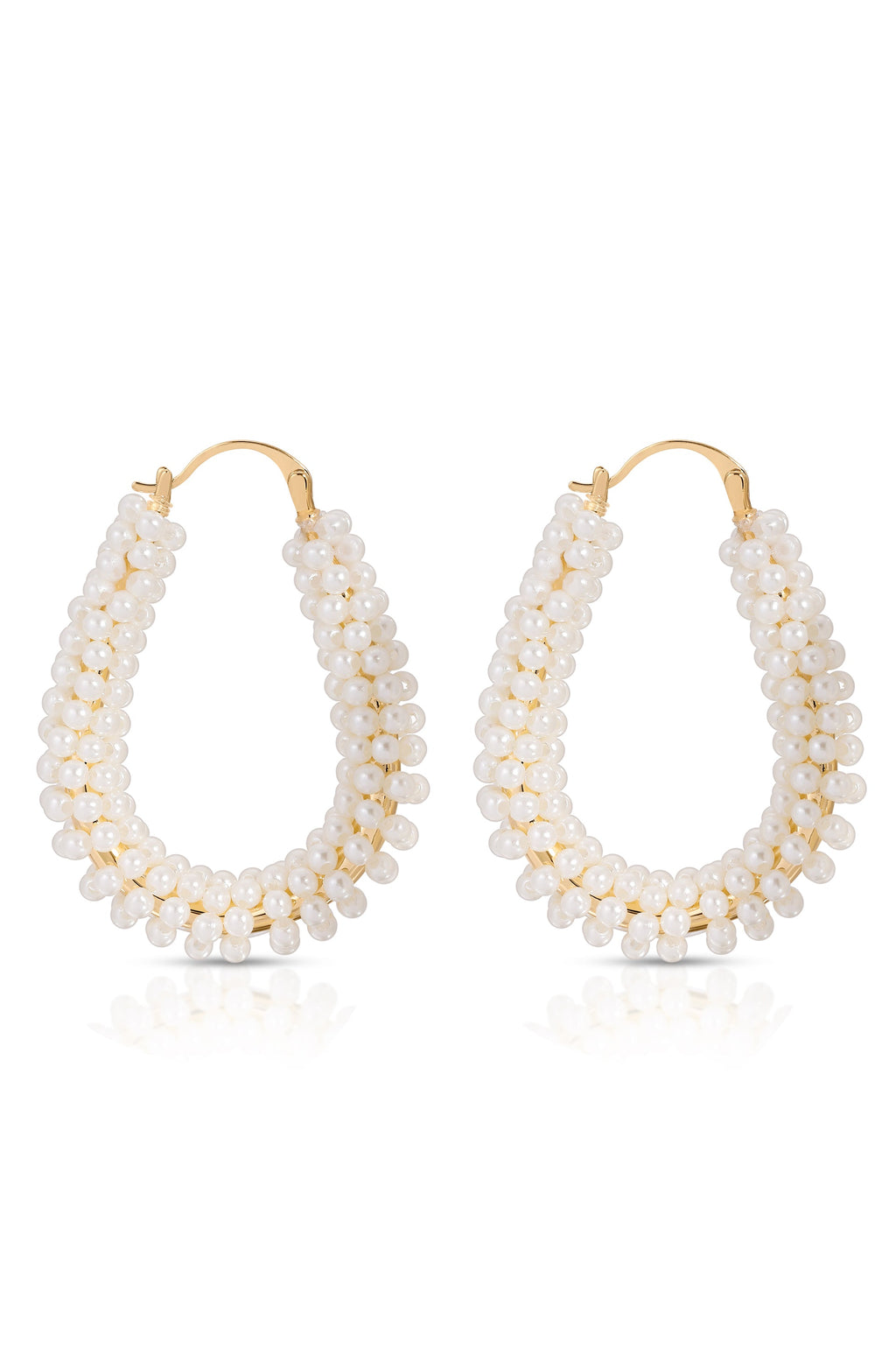 Pearl Wrapped Hoop Earrings