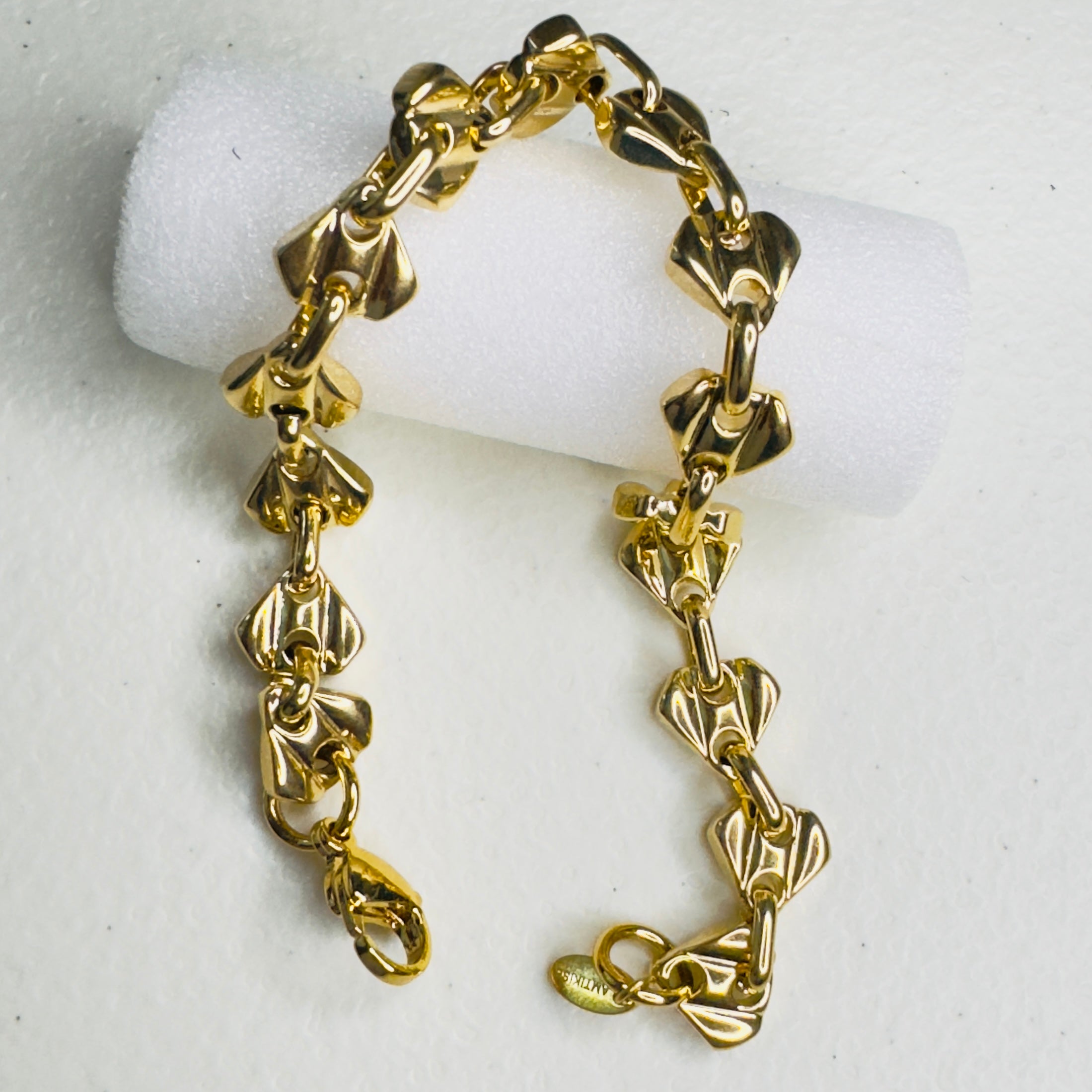 Premium Unisex Stainless Steel Chain Bracelet - Hypoallergenic Gold-Tone with Amtikiss Pendant