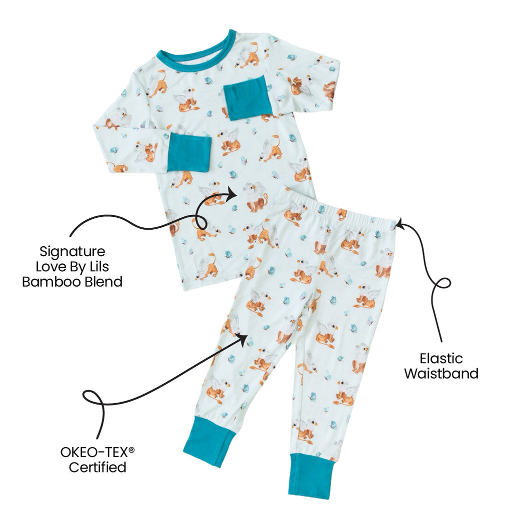 Griffin Butterflies Bamboo 2-Piece Long Sleeve Set