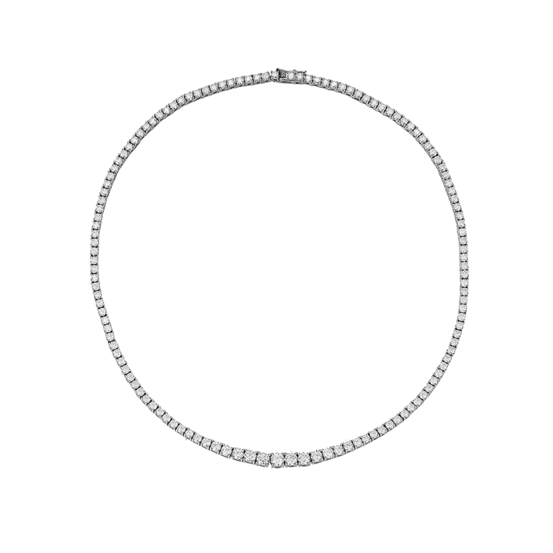 Moissanite Diamond Ascending Tennis Bridal Necklace