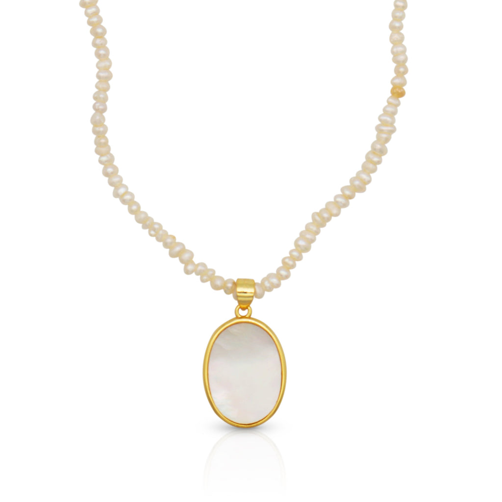 Pearl Pendant Necklace, 18k Gold-Plated Vermeil, 45cm
