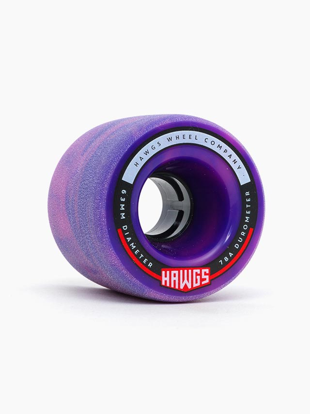Hawgs Fatty Wheels 63mm 78a - Pink/Purple Swirl (Set of 4)