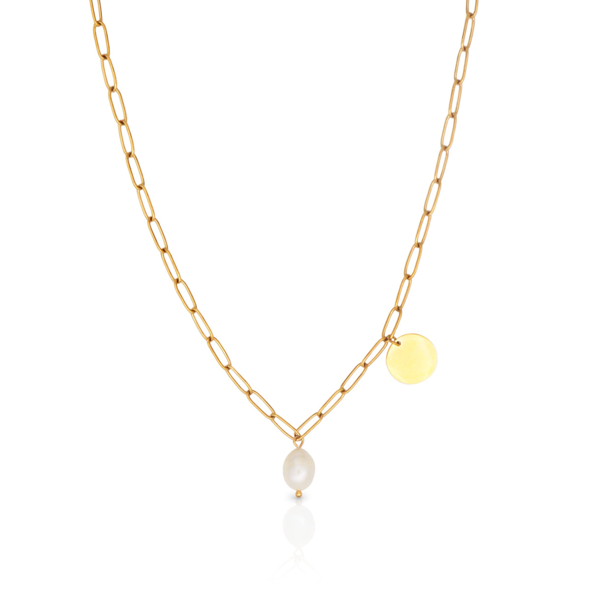 Arianne Labele Gold-Plated Pearl Pendant Necklace