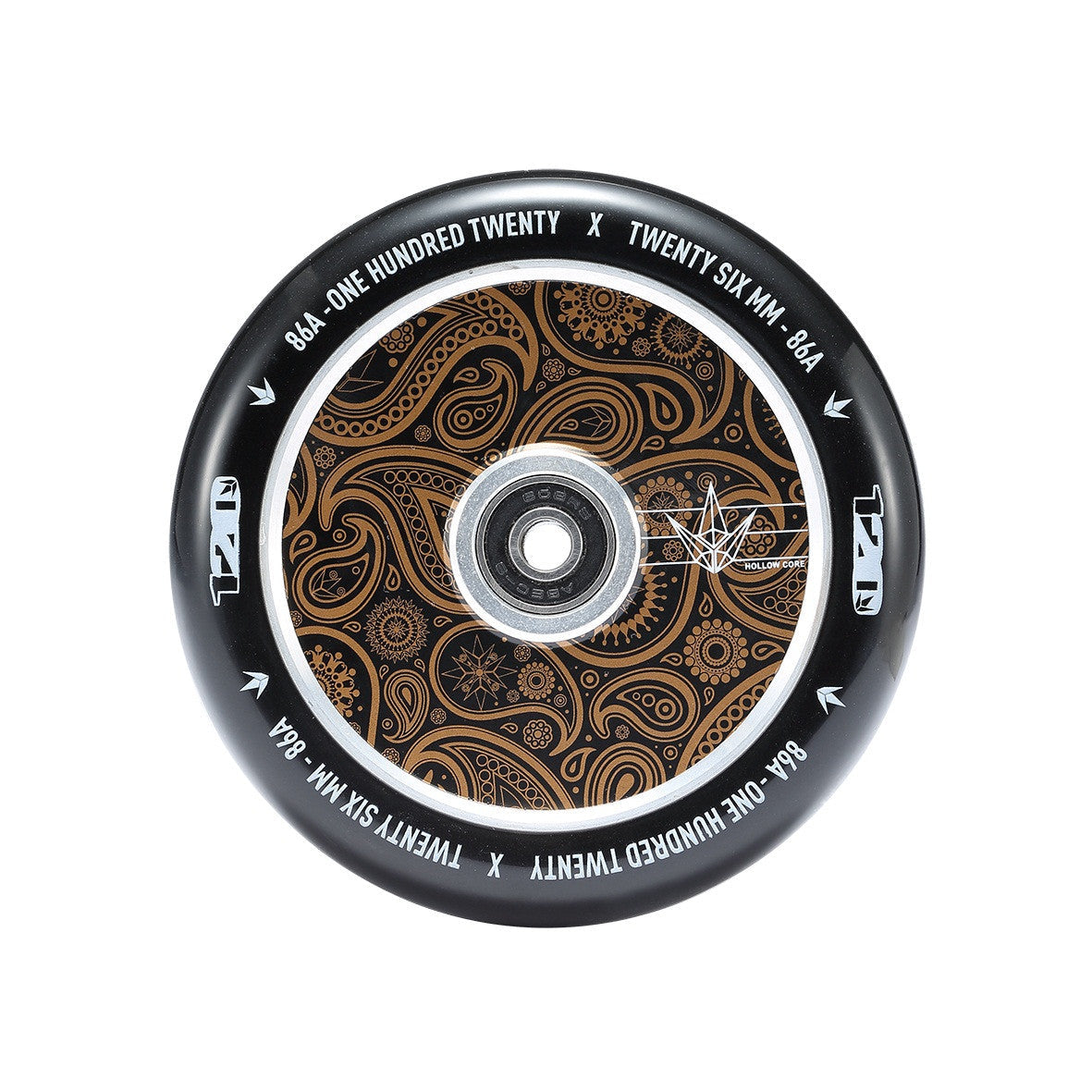Envy Scooter Wheel Hollow Core 120mm - Gold Bandana/Black (Pair)