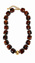 Pebbles Brown Beaded Necklace