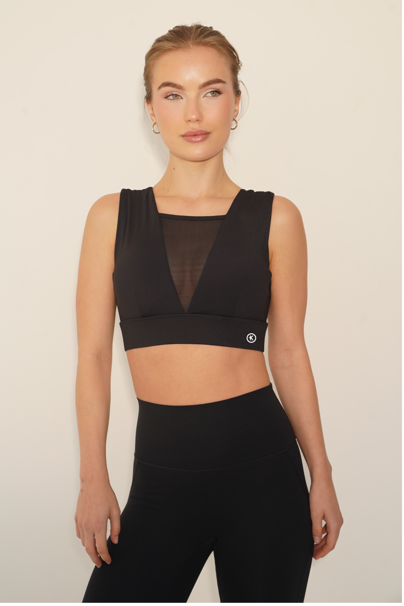 I Am Treasured Mesh Panel Quick Dry Butter Black Bra