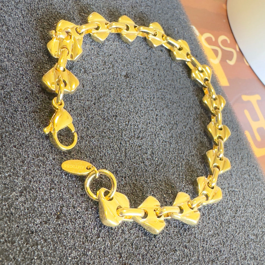 Premium Unisex Stainless Steel Chain Bracelet - Hypoallergenic Gold-Tone with Amtikiss Pendant