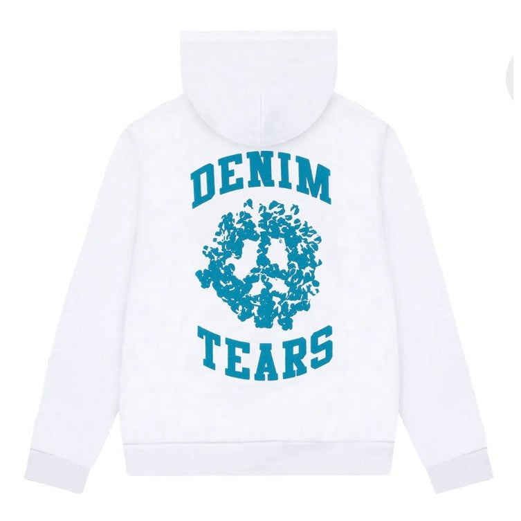 Denim Tears University Zip Hoodie White