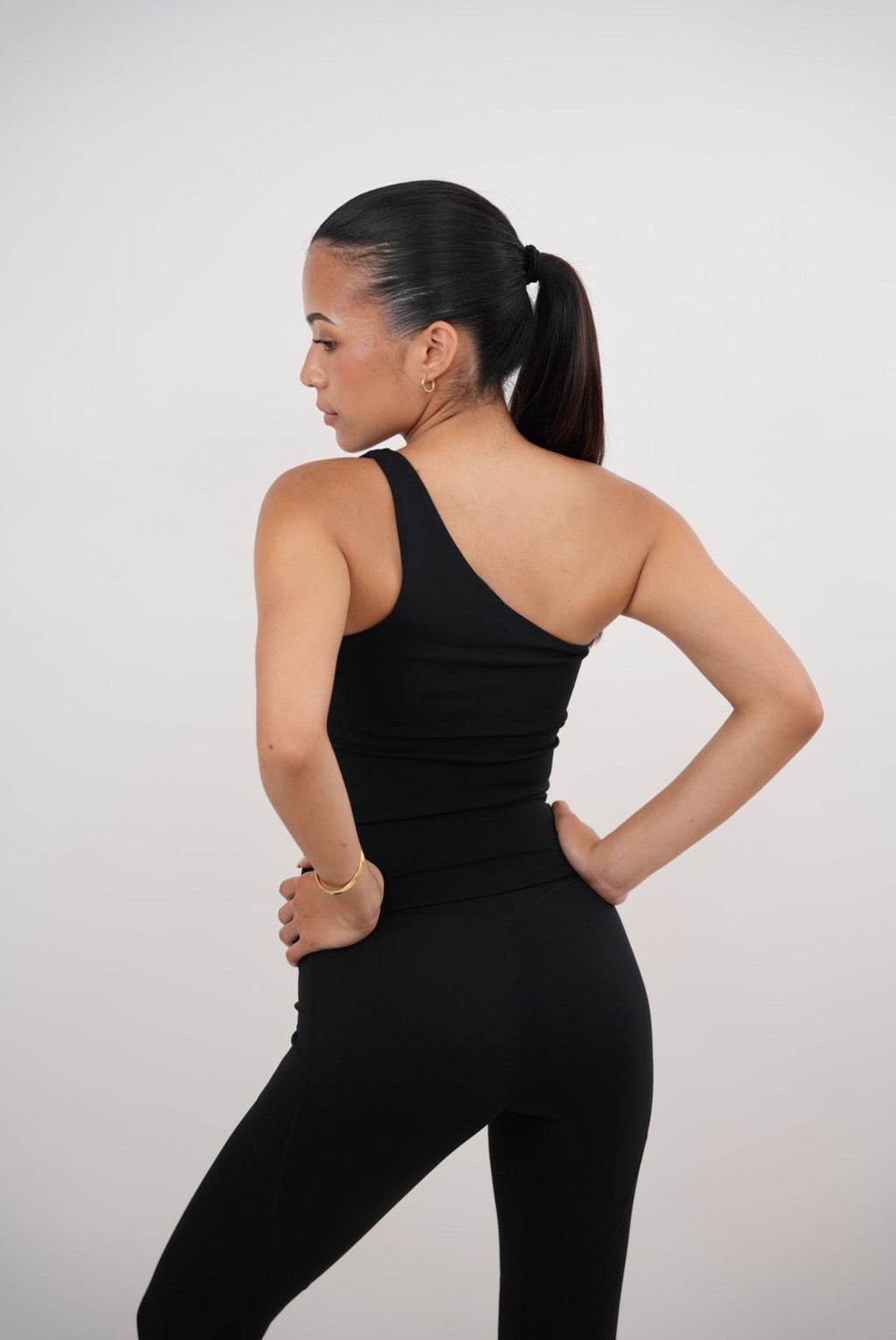 I Am Wealthy Black One Shoulder Top