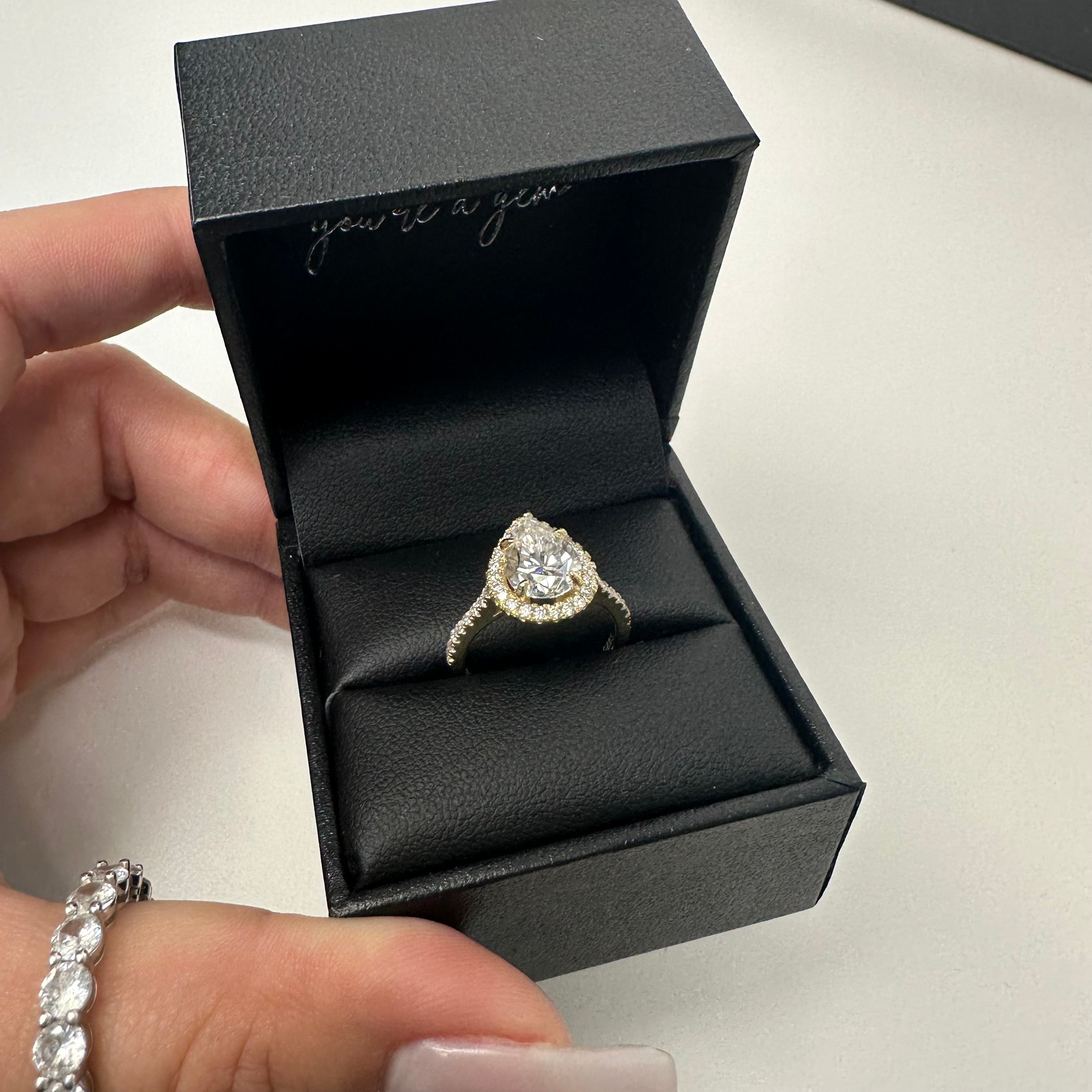 2.0ct Pink Moissanite Lab Diamond Ring
