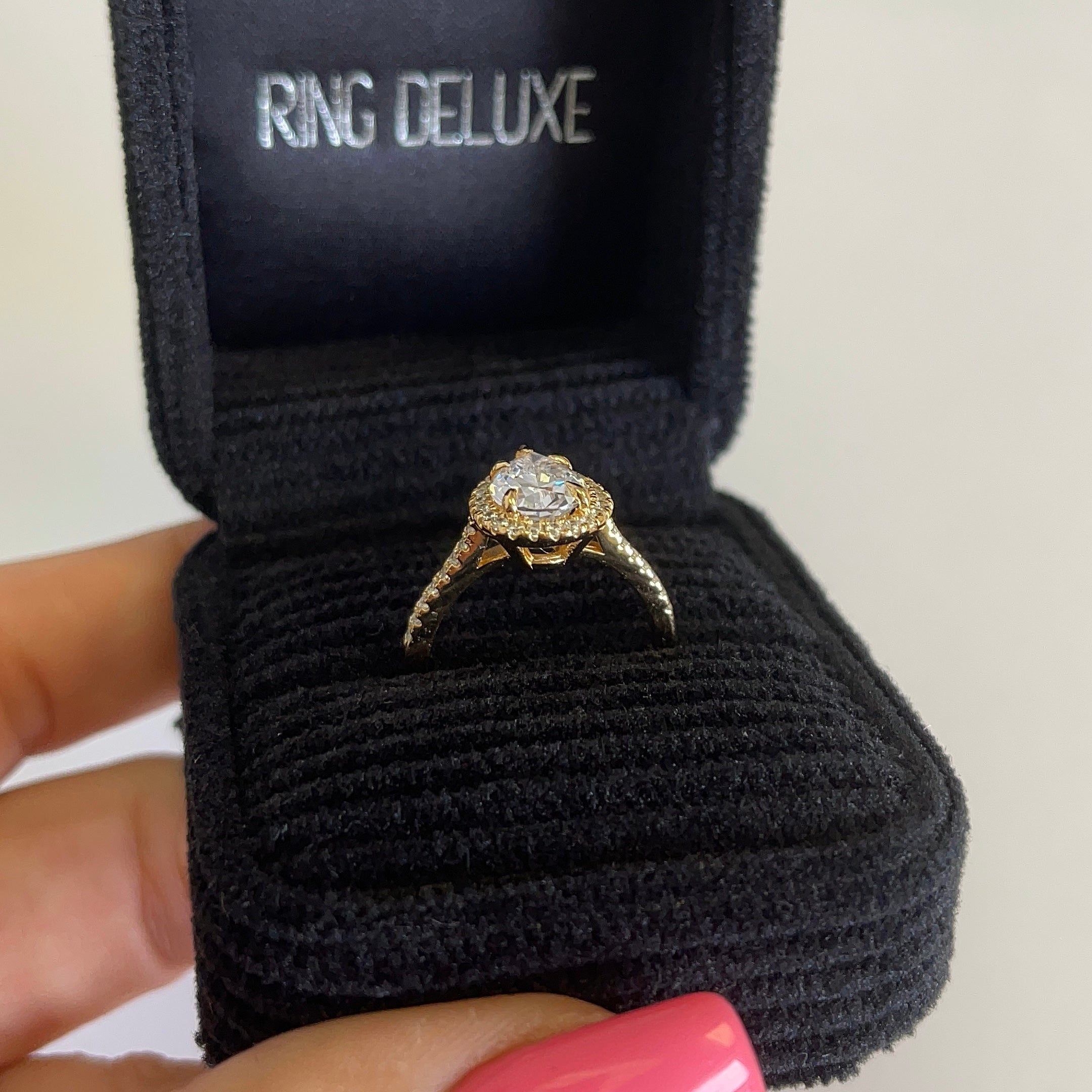 2.0ct Pink Moissanite Lab Diamond Ring