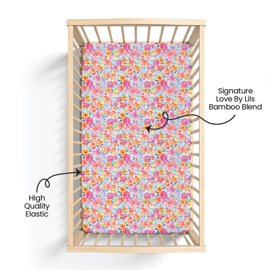 Korrie Floral Bamboo Crib Sheet