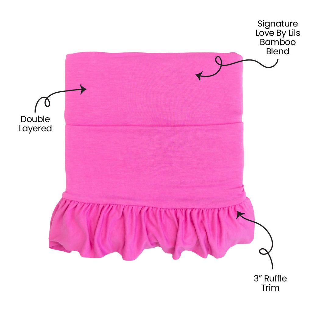 Korrie Pink Bamboo Ruffle Toddler Blanket