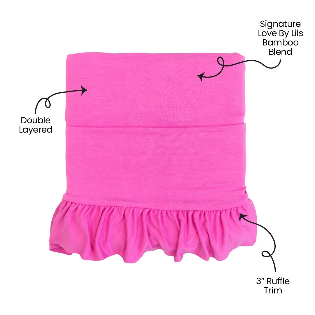 Korrie Pink Bamboo Ruffle Toddler Blanket