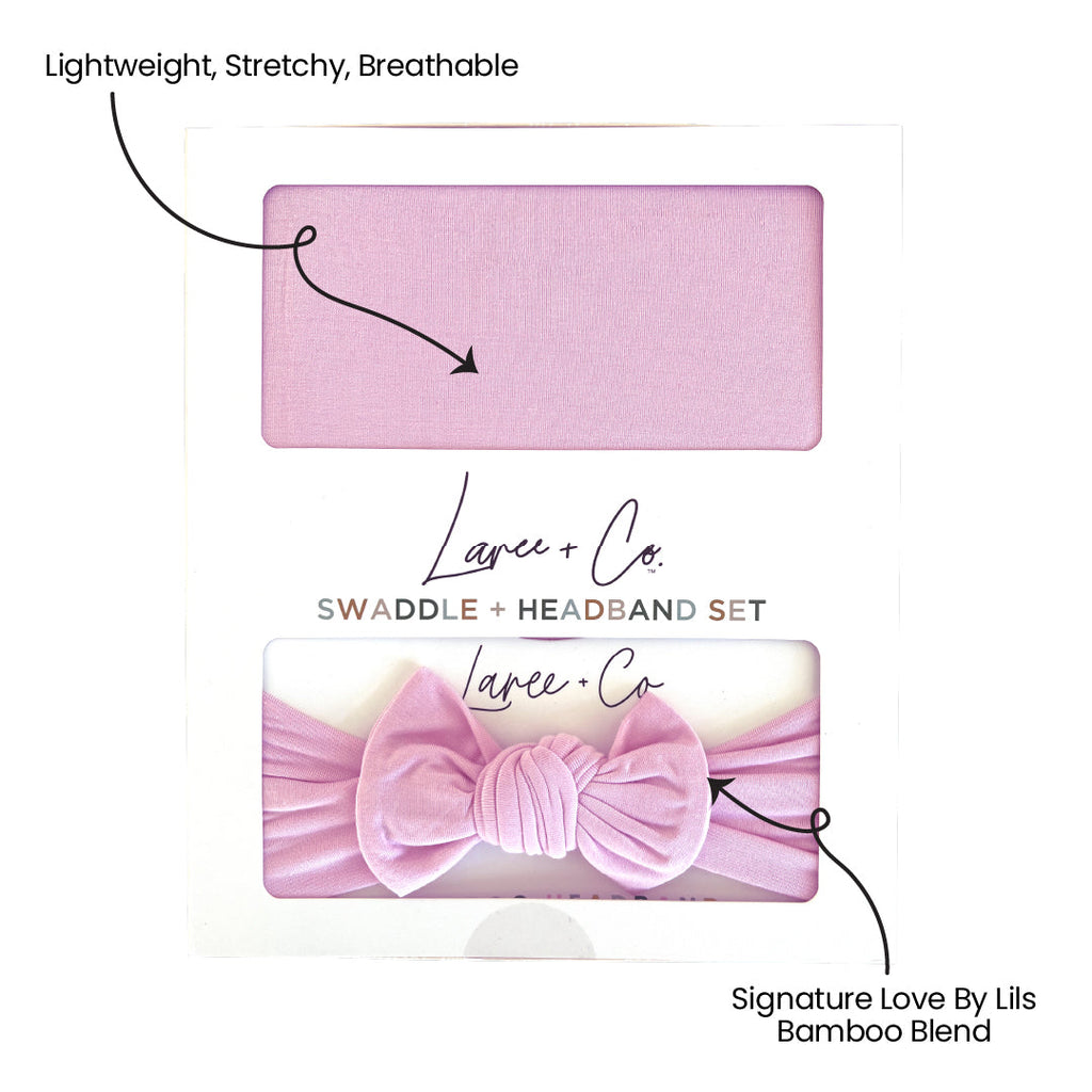 Lillian Pink Swaddle + Headband Set