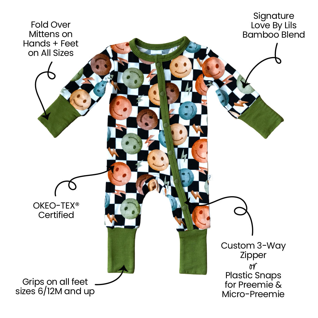 Luke Smiley Checks Bamboo Convertible Footie