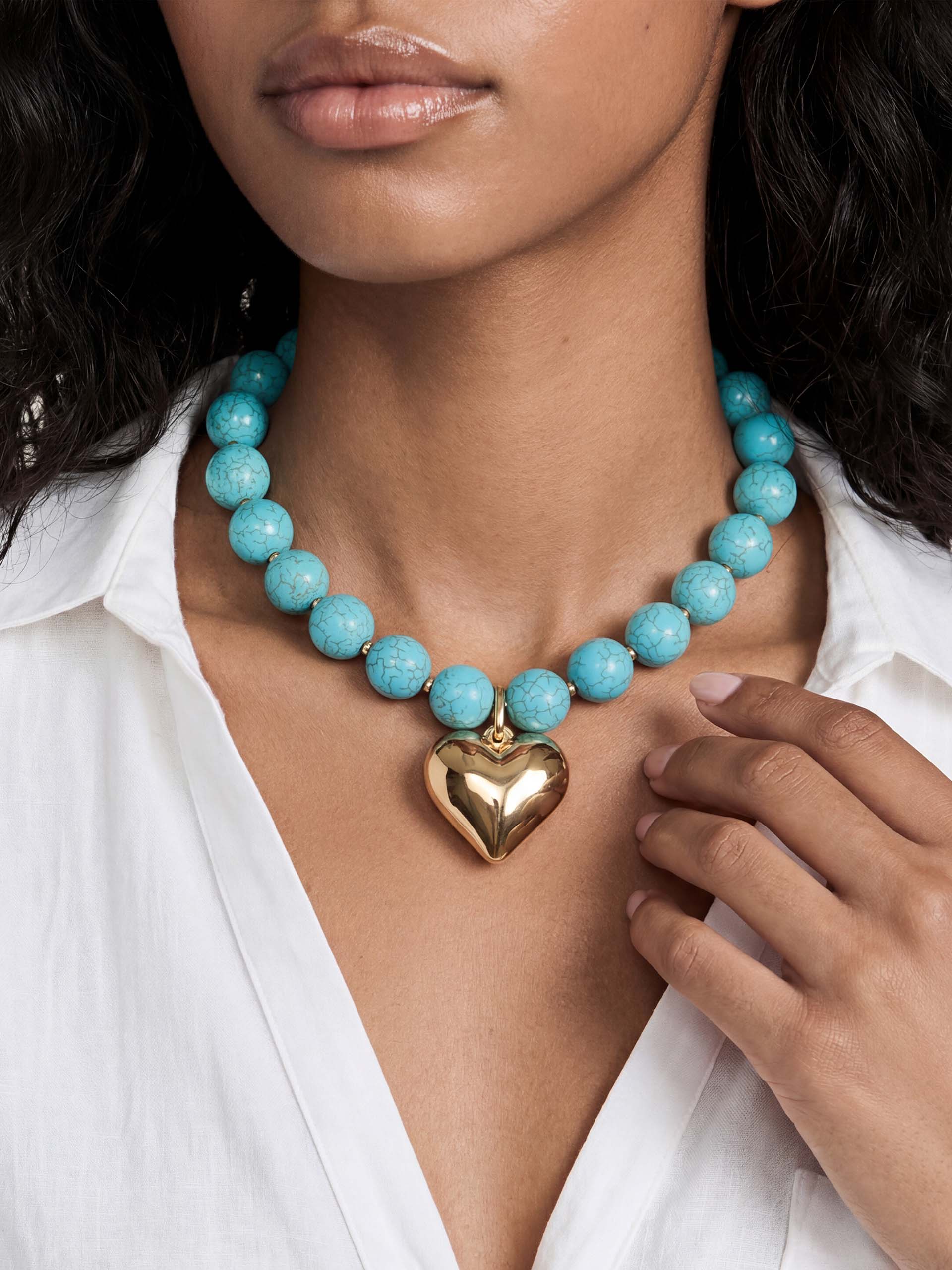 Luck and Love Turquoise Heart Necklace