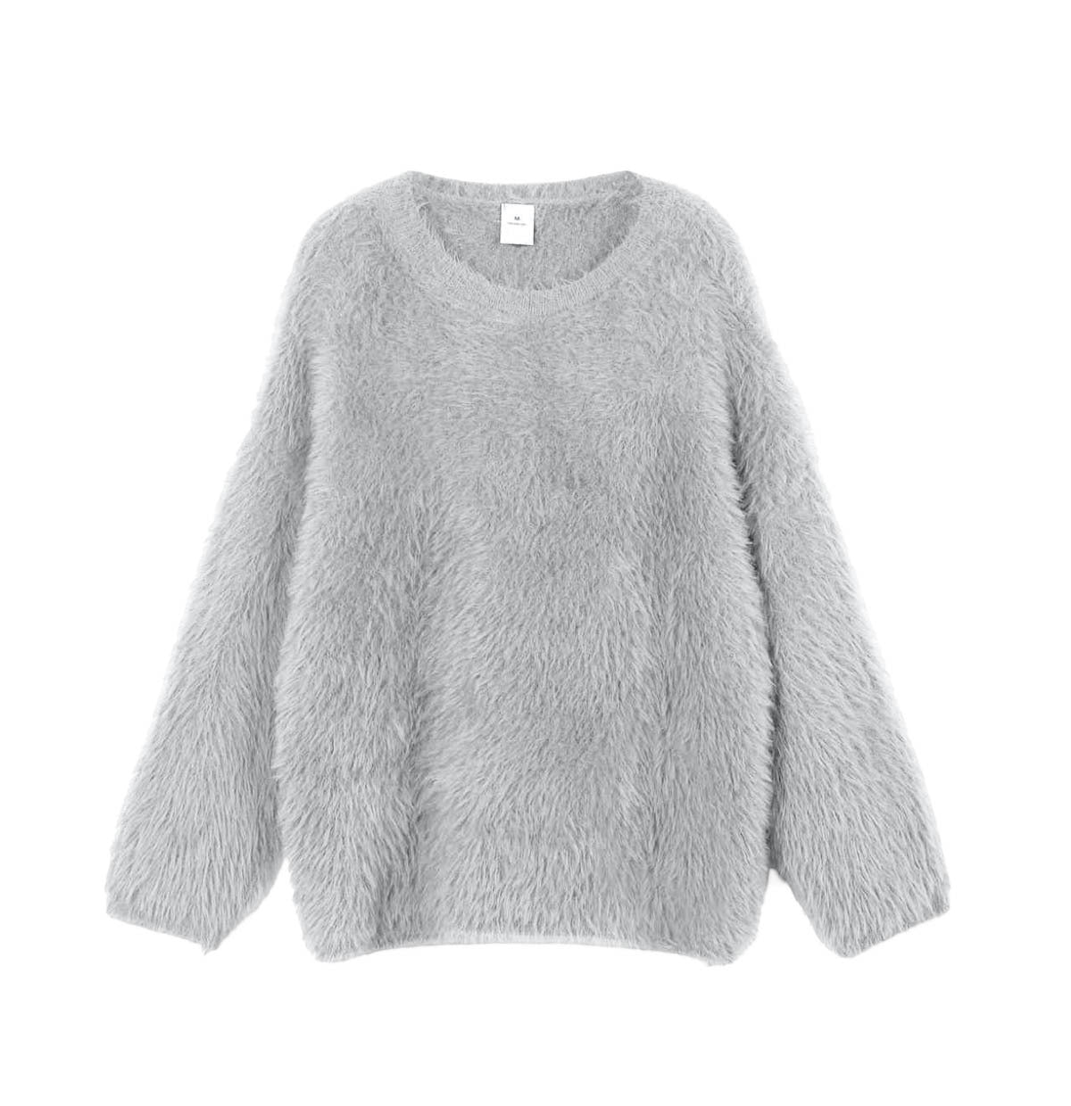 Color Imitation Marten round Neck Sweater Women Wind Soft Knitted Basic