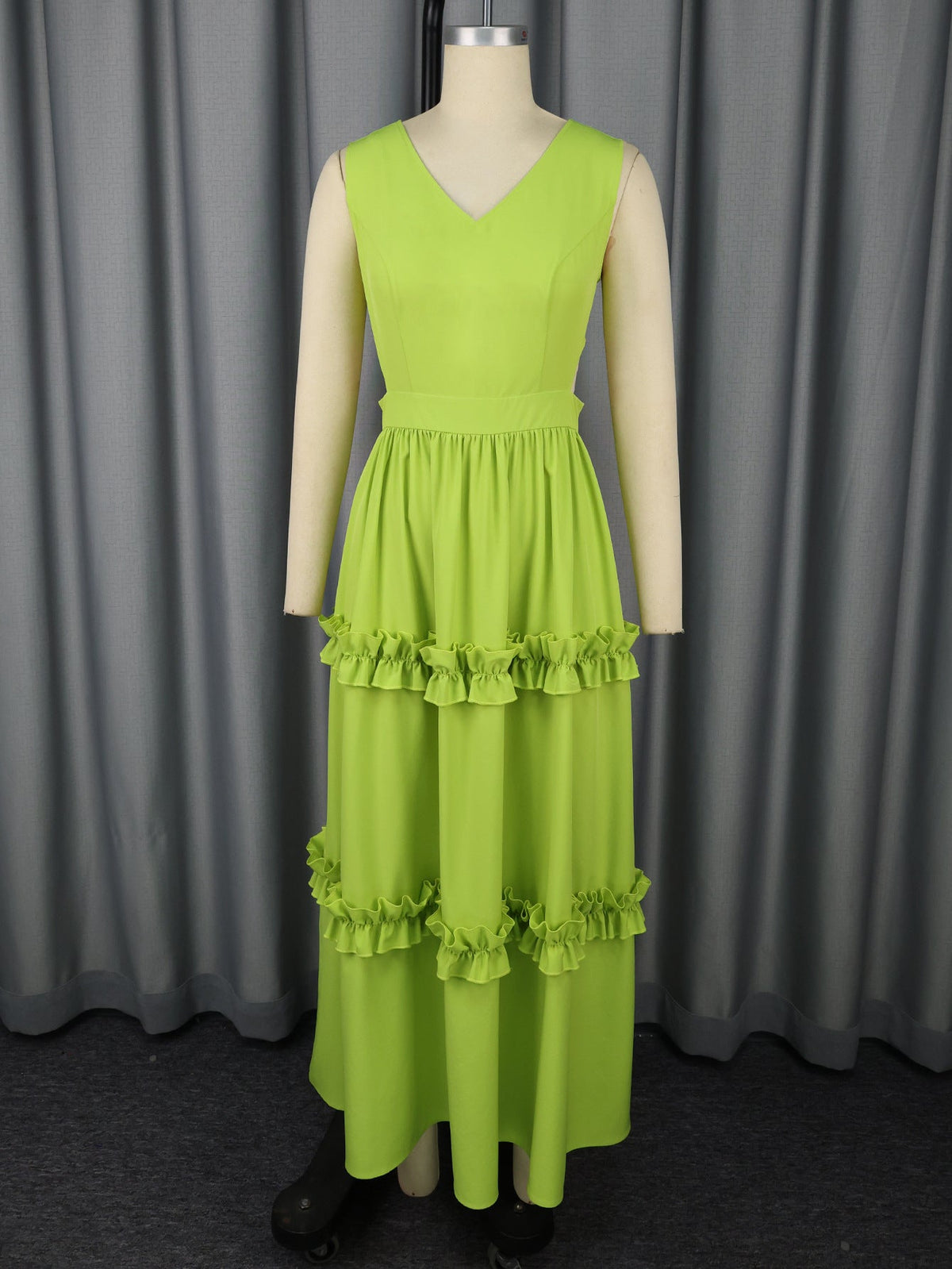High End Waist Hollow Out Cutout Sexy V neck Party Dress Small Gathers Elegant A Swing Cocktail Evening Dress