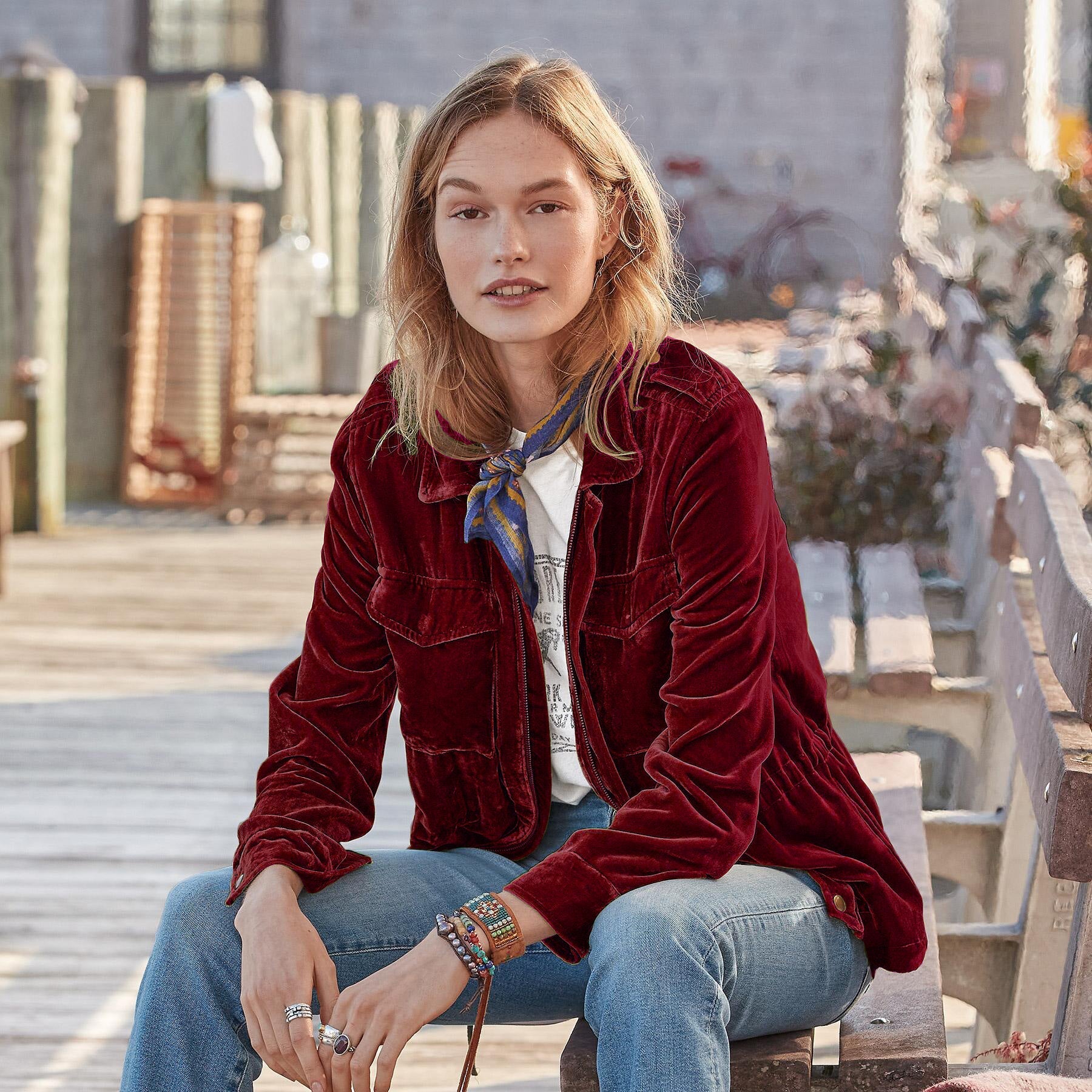 Women Windbreaker Coat Gold Velvet Waist Long Sleeve Jacket Top Women