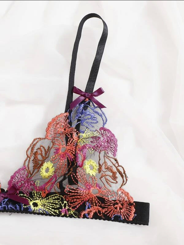 Sexy Lingerie Sexy Lace Translucent Three-Point Bikini Set