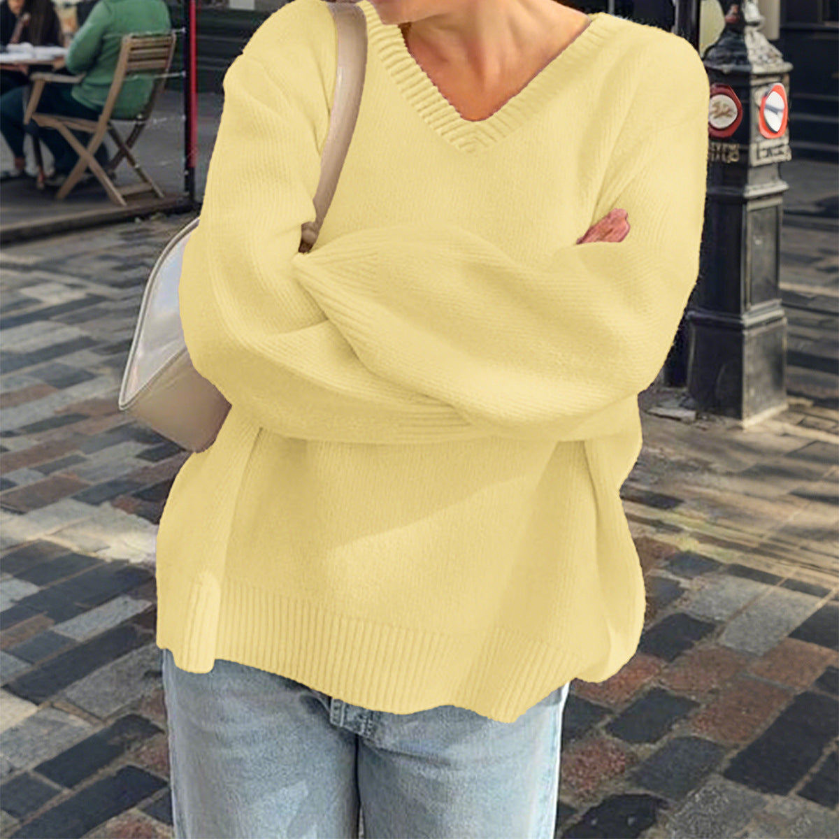 Casual Simple Solid Color Long Sleeved Shirt Woolen Women Clothing Autumn Winter