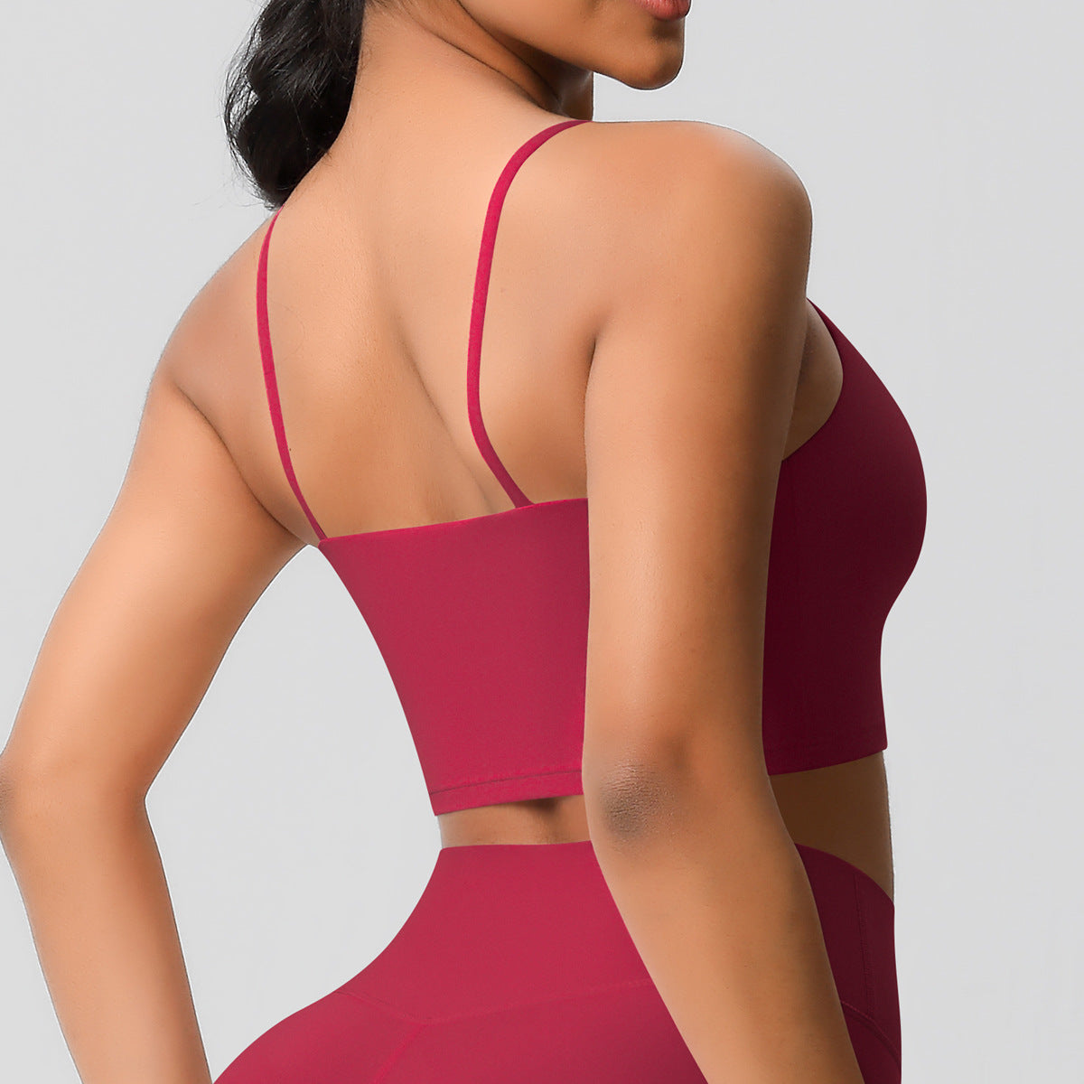 Yoga Jacket Sports Solid Color Underwear with Chest Pad Thin Strap Beauty Back Fitness Vest Camisole Yoga Clothes