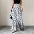 Women Clothing Satin Satin Dress Skirt Women Summer Artificial Silk Long Skirt High Sense