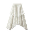 Lace Skirt Women Summer High Waist Drooping Mid Length Irregular Asymmetric Mesh Fairy Skirt