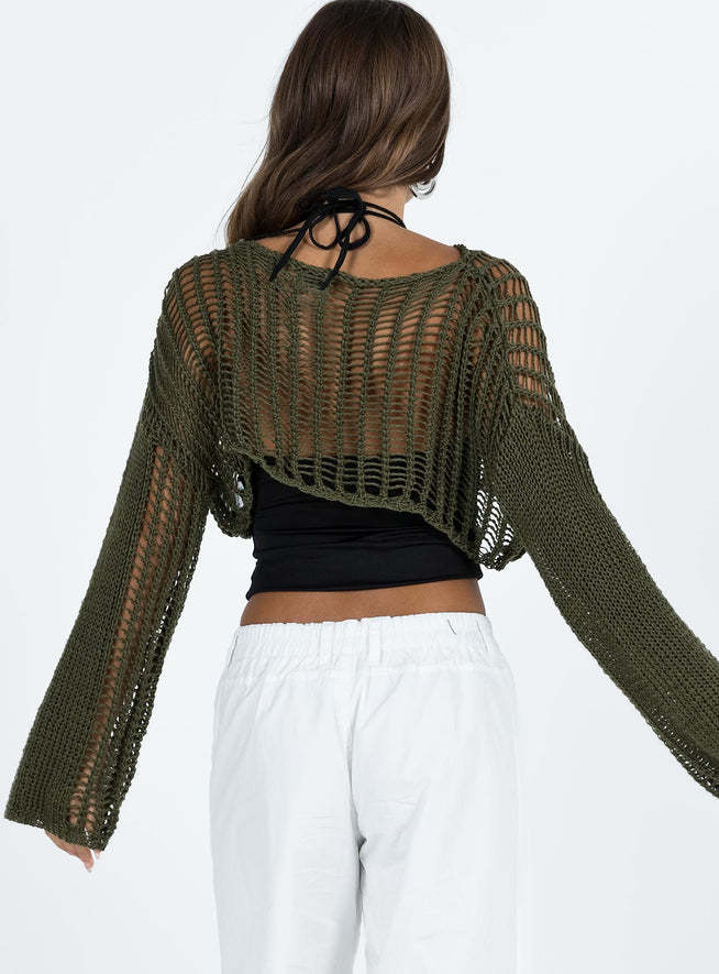 Women Clothing Summer Crew Neck Long Sleeve Sun Protective Blouse Hollow Out Cutout out Short Sexy Cropped Knitted Sweater Women