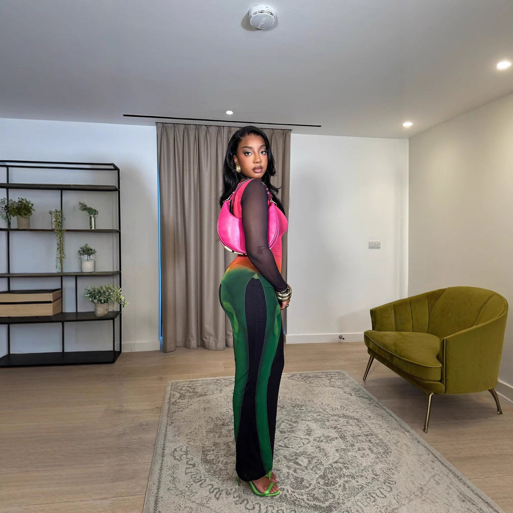 Women Clothing Double Layer Mesh Spring Autumn Elegant Long Sleeve Dress