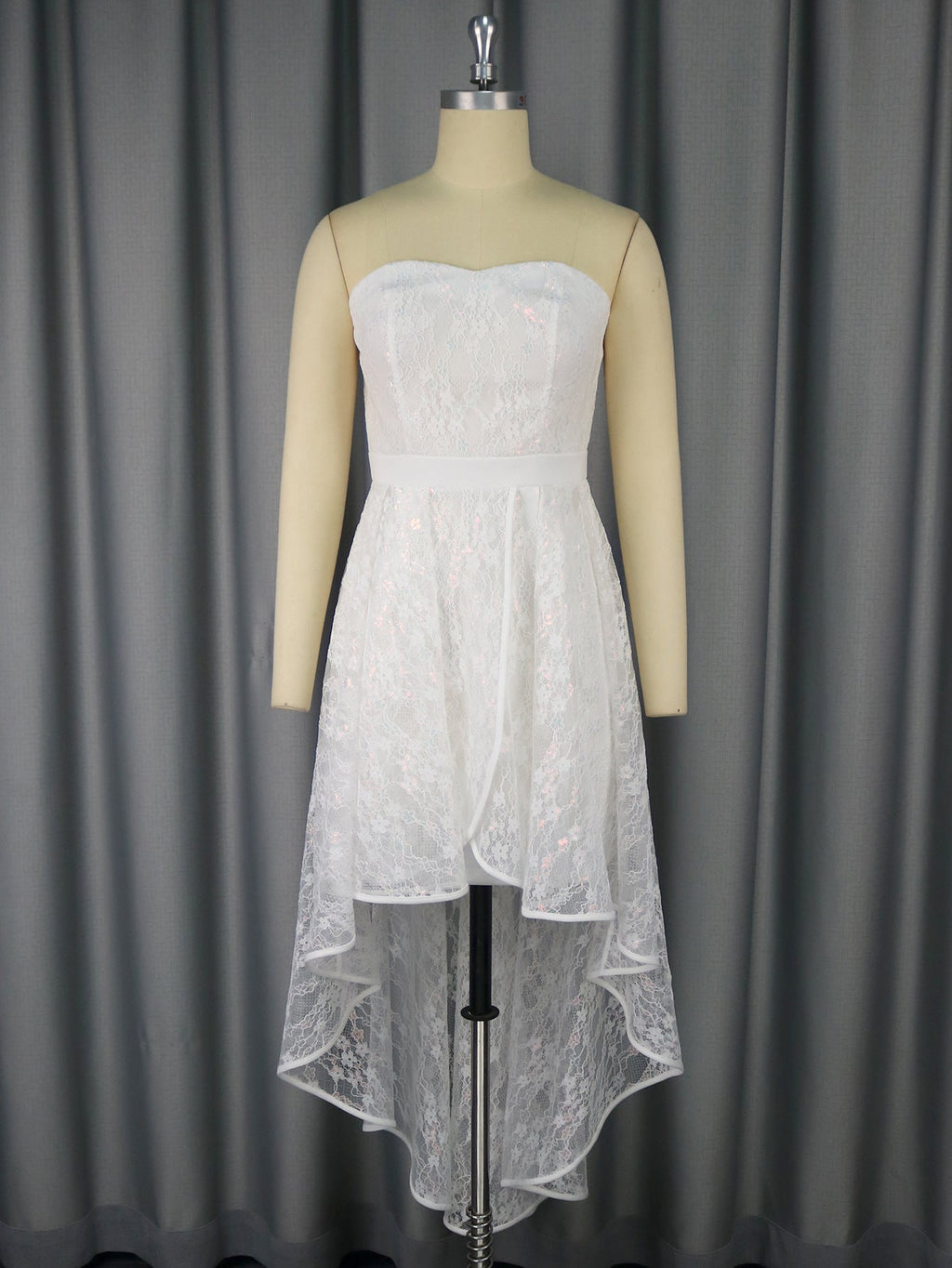 Arrival Sexy Tube Top Dress Jacquard Lace Elegant a Swing Wedding Bridesmaid Dress White Dress