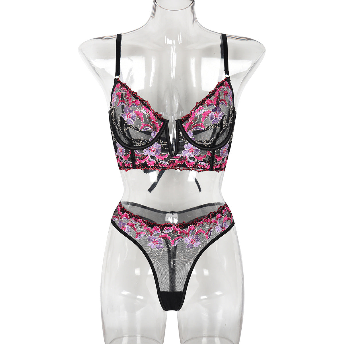 Popular Series Same High Quality Embroidered Metal V neck Sexy Suit Exquisite Embroidery Two Pieces