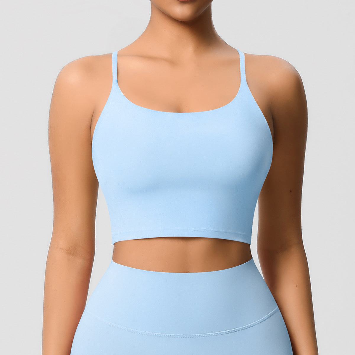 Yoga Jacket Sports Solid Color Underwear with Chest Pad Thin Strap Beauty Back Fitness Vest Camisole Yoga Clothes