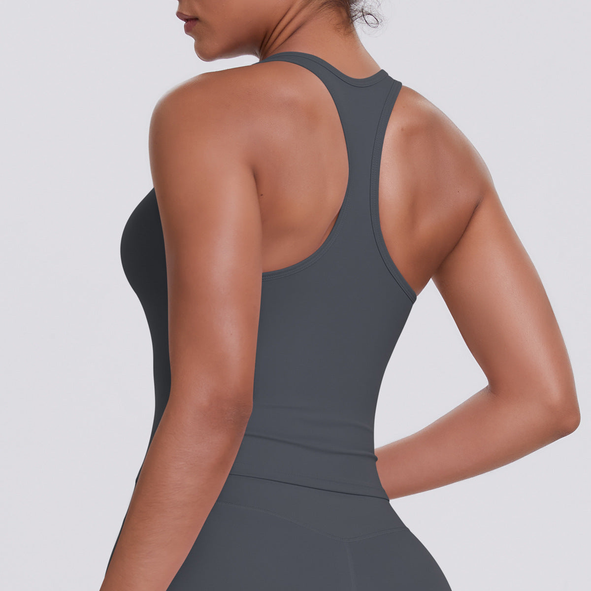 Solid Color Sanding H Shaped Beauty Back Sports Vest Women Tight Quick Dry Casual Running Fitness Top Yoga Clothes