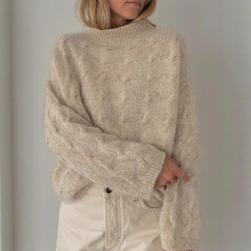 Autumn Winter Turtleneck Women Sweater Casual Loose Twisted Warm Long Sleeves Knitwear Top Women