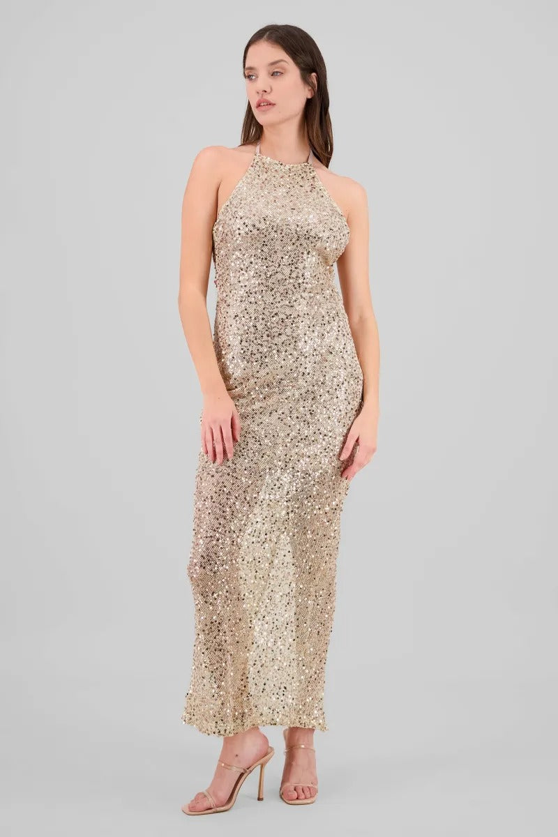 Popular Sexy Backless Slit Sequined Hip Wrapped Elegant Slim Fit Cocktail Evening Dress