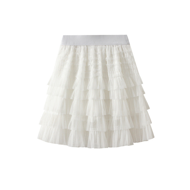 Mesh Skirt Women Summer Spring Autumn Clothing A line Tiered Dress Short Skirt