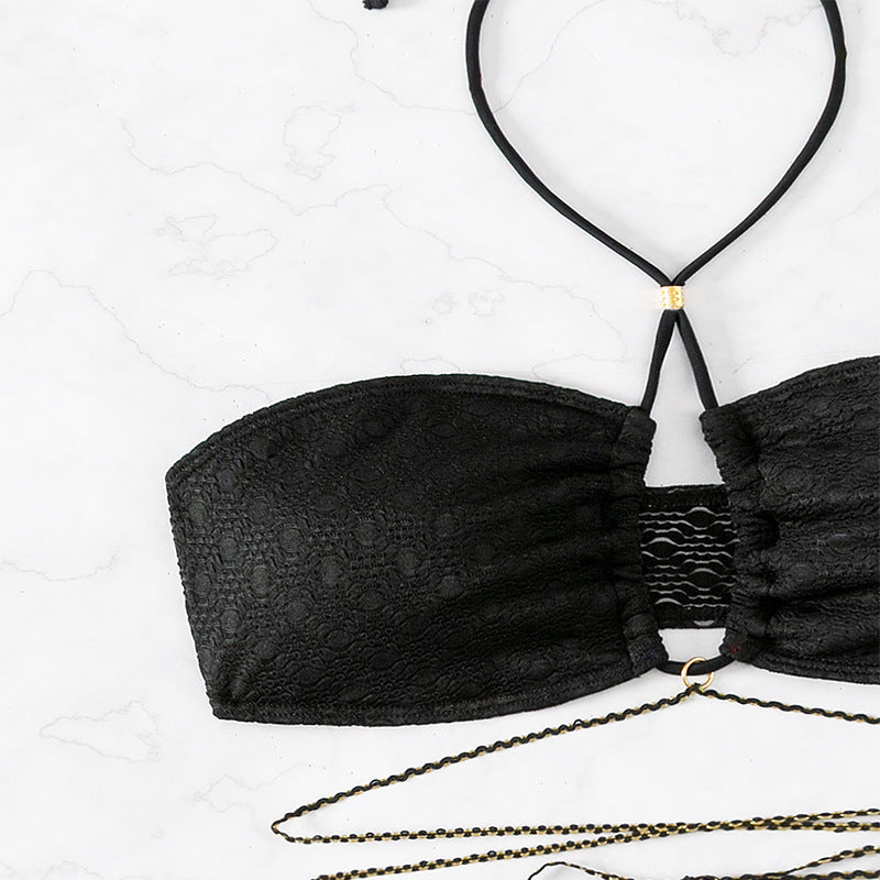 Bikini Swimsuit for Women Sexy Solid Color Beach Bikini Spring Swimsuit