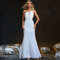 Sequin Host Halter Model Catwalk Star Toast Dress Backless Ceremony Annual Meeting Nightclub Dress