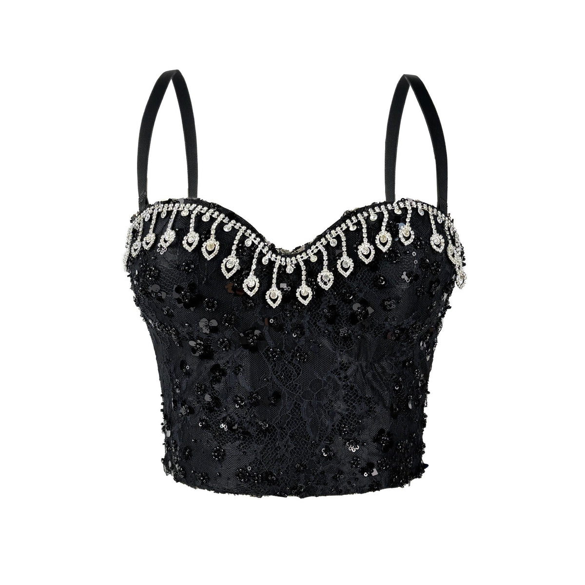 Rhinestone Tassel Boning Corset Corset Party Sequ Camisole Slim Fit Slim Sexy Boning Corset Tube Top