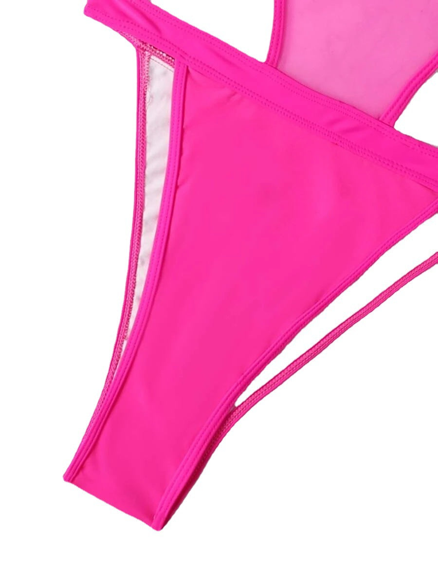 Solid Color Sexy Halter Multi Color Long Sleeve Blouse Sexy Swimsuit