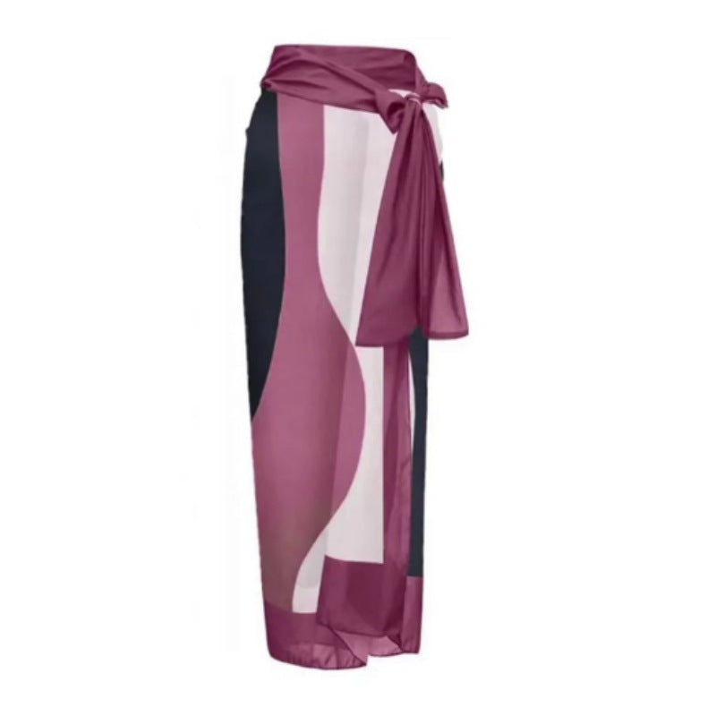 One Piece Bikini Swimsuit Women Conservative Sunscreen Gauze Skirt Seaside Vacation Spring Bathing Suit Suit