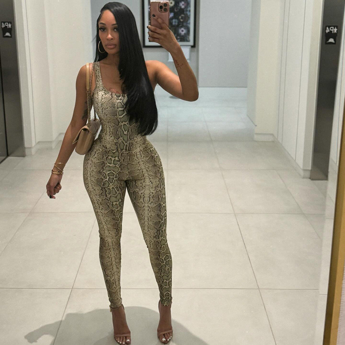 Women Clothing Autumn Sexy Backless Bodysuit Tight High Waist Trousers Set