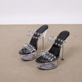 Women High Heel Platform Shoes Bar Model Runway Women Transparent Crystal High-Heeled Sandals Party Sandals
