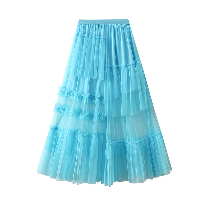 Sweet Tiered Dress Irregular Asymmetric Skirt Dream Tulle Skirt Women