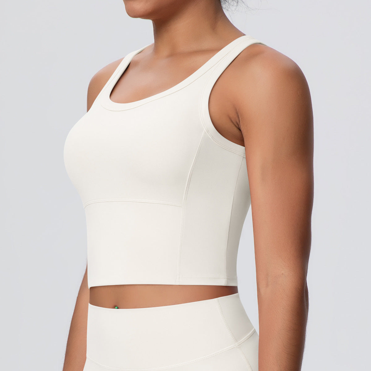 Solid Color Nude Feel Skin Friendly Yoga Jacket with Chest Pad Workout Bra Beauty Back Fitness Vest Sports Underwear for Women