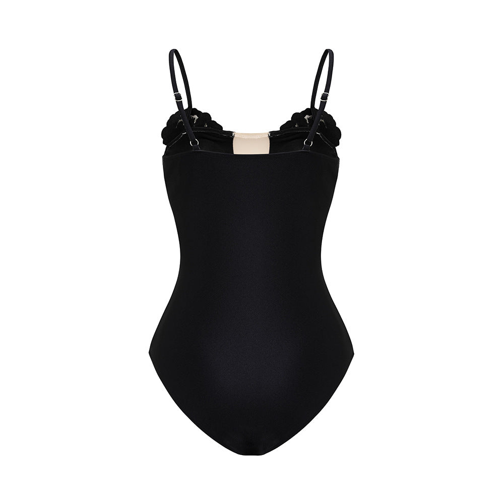 Solid Color One Piece Swimsuit Women Diamond Handmade High Quality Swimsuit