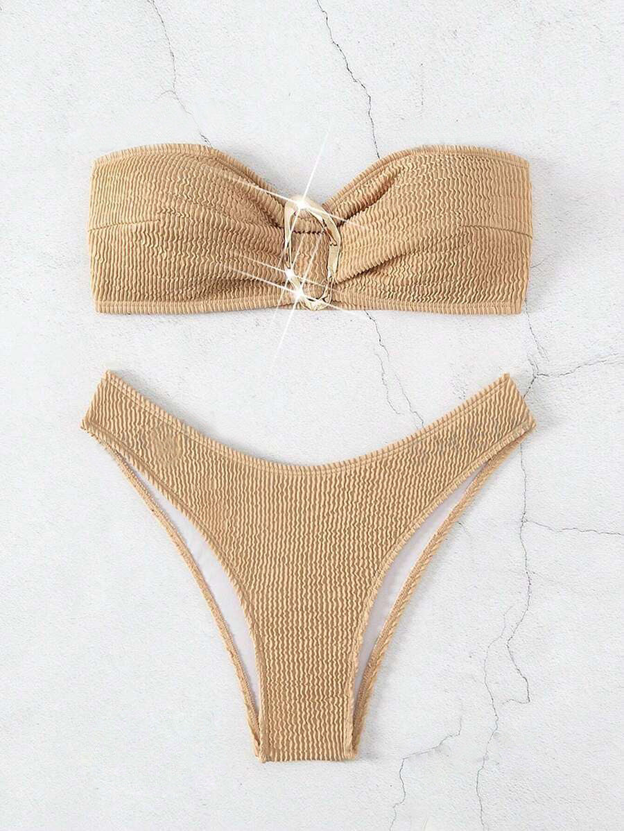 Tube Top Swimsuit Printed Sexy Bikini Women Fission Swimsuit